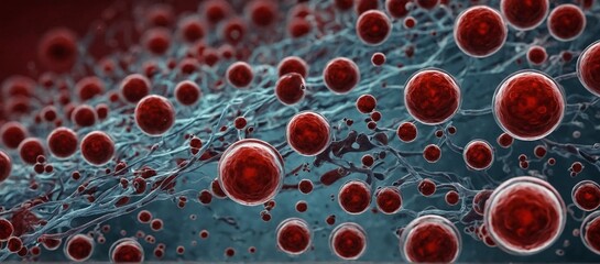 blood cell red 3D background vein flow platelet wave