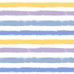Vector stripe pattern. Colorful seamless background from brush strokes in rainbow colors. White, yellow, blue, purple, orange and pink stripes design. Distress painted texture