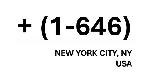 Obraz premium Area Code for NEW YORK CITY (1-646)