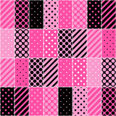 patchwork background with different patterns print for textile, paper, objects, seamless artistic decor handmade illustration vector 