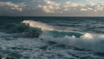 Fototapeta premium waves breaking on the beach
