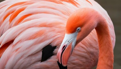 A Flamingo With Its Head Tucked Under Its Wing