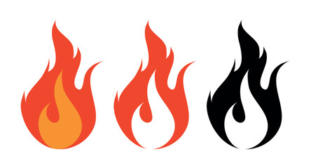 Red, Yellow And Black and White Fire Flame