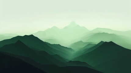 Naklejka premium minimalistic wallpaper with mountains green themed