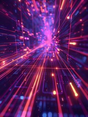 Obraz premium Abstract business futuristic background with glowing lines. Data technology