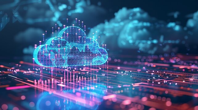 Cloud computing enabling analysis of business data graph, Stock investment and calculating financial data for potential growth target and returns prediction