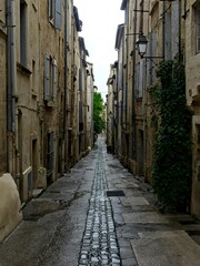 Montpellier May 2024: Visit the magnificent city of Montpellier in Occitanie. Street photos - View of the narrow streets