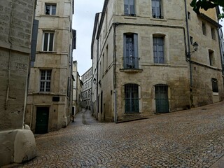 Montpellier May 2024: Visit the magnificent city of Montpellier in Occitanie. Street photos - View of the narrow streets