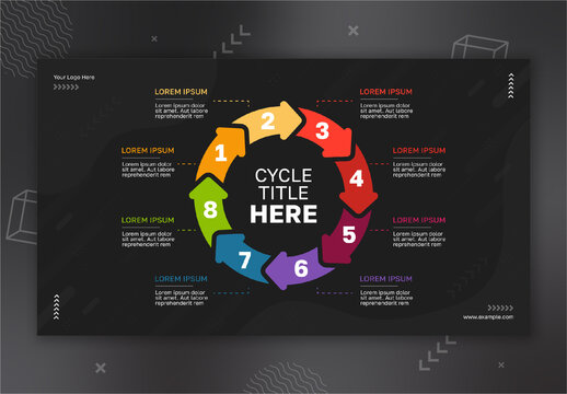 Dark Modern Circular Cycle Infographic Presentation Template