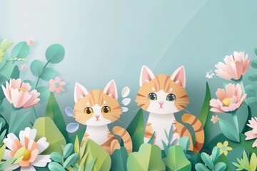 Paper Effect greeting card concept illustration of Fathers Day, featuring a fishing rod and hat, in solid color, illustration template