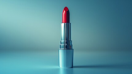 Minimalist shot of a single lipstick tube on empty background. AI generate illustration
