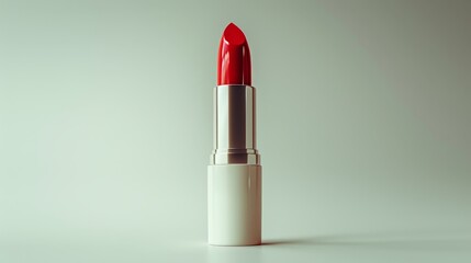 Minimalist shot of a single lipstick tube on empty background. AI generate illustration
