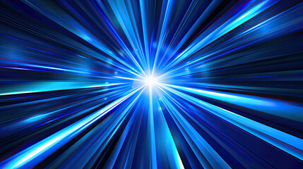 Blue Rays Zoom in Motion Effect, Light Color Trails
