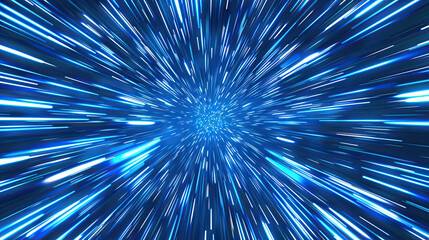 Blue Rays Zoom in Motion Effect, Light Color Trails