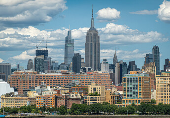 New York, NY, USA - August 1, 2023: One Vanderbilt, Empire State, and Chrysler skyscrapers seen...