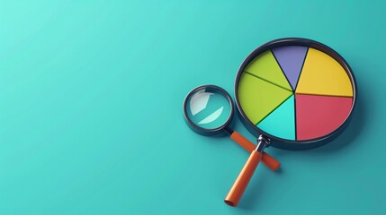 Financial pie chart with a piggy bank vibrant flat and clear background free text area illustrative style