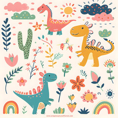 Obraz premium Cute Patterns for Kids
