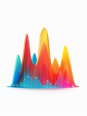 colored business statistics graph on white background.