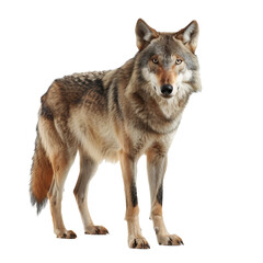 Wolf standing on white background,png