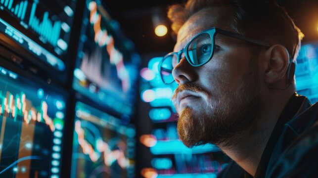 Data analyst and chartist analyzing market data
