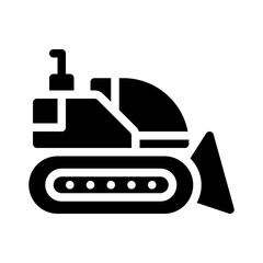 excavator glyph icon