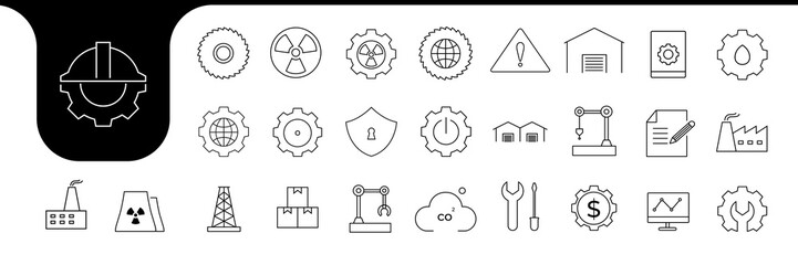 industry minimal line icon vector designs