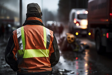 Fototapeta premium AI generated image of rescuer teams provide medical assistance after accident