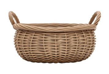 Obraz premium isolated png wickerwork basket, GENERATIVE AI