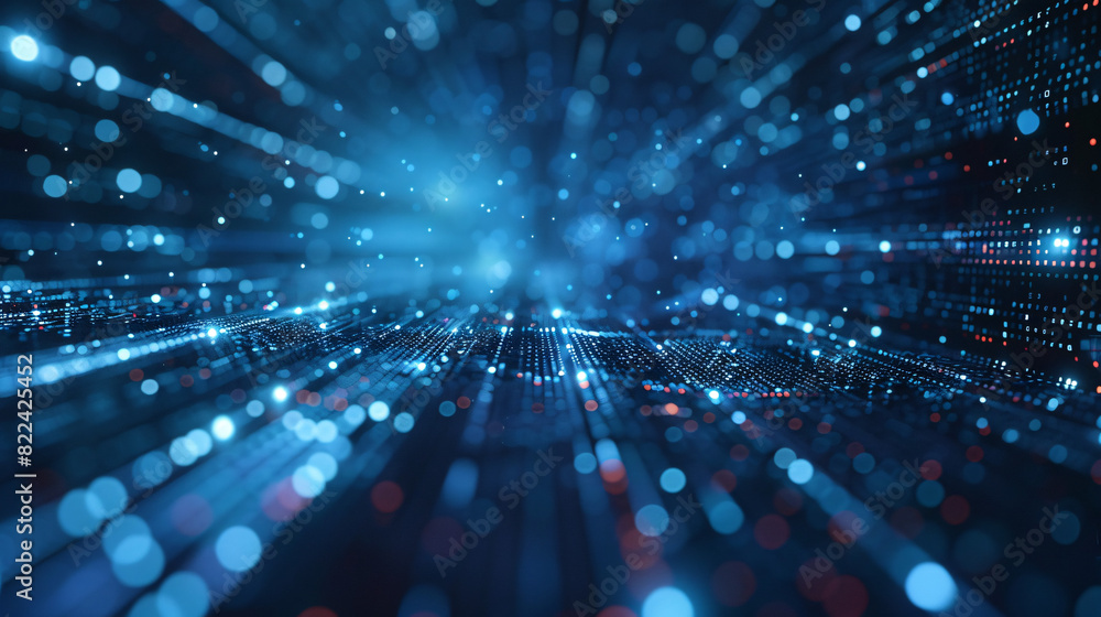 Aufkleber digital data stream background. abstract blue data stream background, perfect for technology, commun
