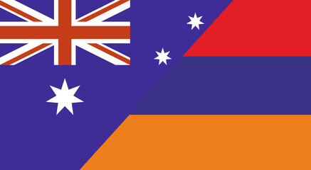 Flag of Australia and Armenia. Two Flag Together Australian and Armenian