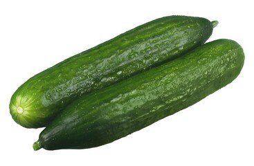 Pair of cucumbers isolated over white background