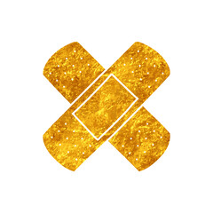 Bandage strip drawing in gold color style