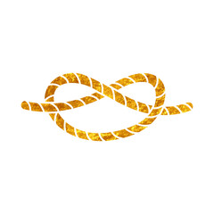 Rope knot drawing in gold color style