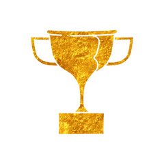 Trophy drawing in gold color style