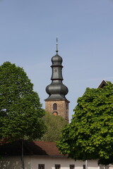 turmspitze der marktkirche in bad bergzabern