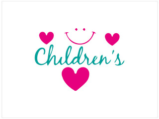 Happy children day logo ,vector and illustration.