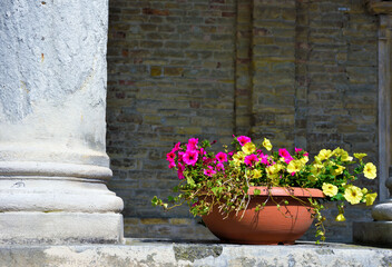 Fototapeta premium the cathedral of Santa Maria Assunta in Romanesque architecture beginning of construction 11th century Acqui Terme alessandria Italy