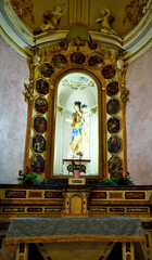 interior of the cathedral of Santa Maria Assunta in Romanesque architecture beginning of construction 11th century Acqui Terme Italy	
