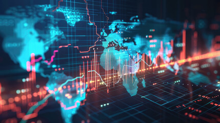 Fototapeta premium Financial Analysis with Global Economic Data