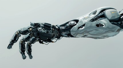 Close up of prosthetic robotic arm