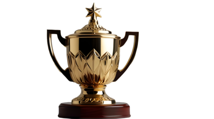 Shiny Trophy Isolated on a Transparent Background for Award Design,vector trophy, trophy clipart, digital award, competition trophy, trophy icon