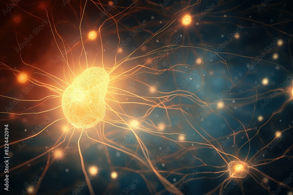 Aufkleber digital art of a glowing neural network depicting brain activity or artificial intelligence