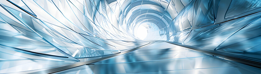 Photo Realistic Glossy Innovation Hub: Abstract Digital Art Centralizing Research and Innovation in Modern Style