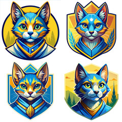 Fototapeta premium Cuddly Cat Crew Sticker Collection