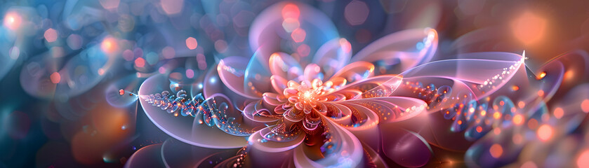 Photo realistic Glossy project fractals: Digital art symbolizing complexity  innovation in project...