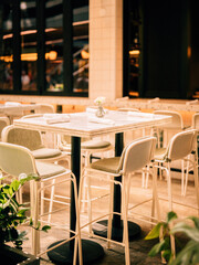 restaurant tables and chairs