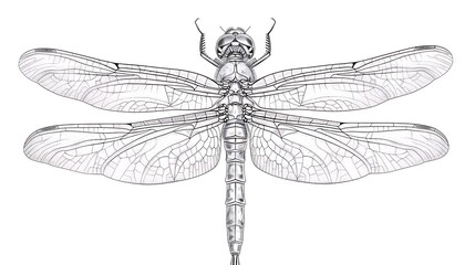 dragonfly, insect, outline, wing, isolated, beauty, black, nature, vector, summer, fly, graphic, ornate, wildlife, drawing, drawn, vignetting, abstract, art, illustration, white, animal, decoration, d