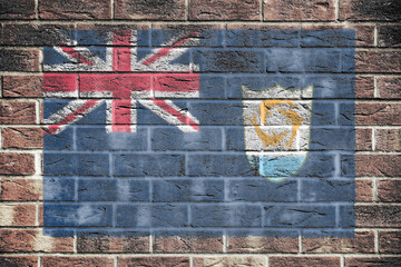 Anguilla flag on a brick wall background