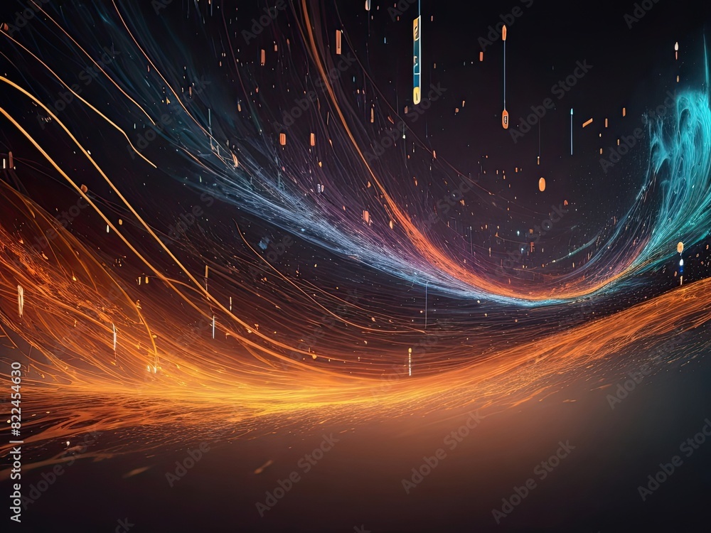 Poster abstract background of the data stream idea
