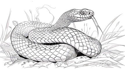 Obraz premium snake, reptile, tattoo, art, illustration, animal, vector, graphic, outline, print, tail, white, black, decoration, design, background, clip art, detailed, emblem, ink, monochrome, ring, scale, single